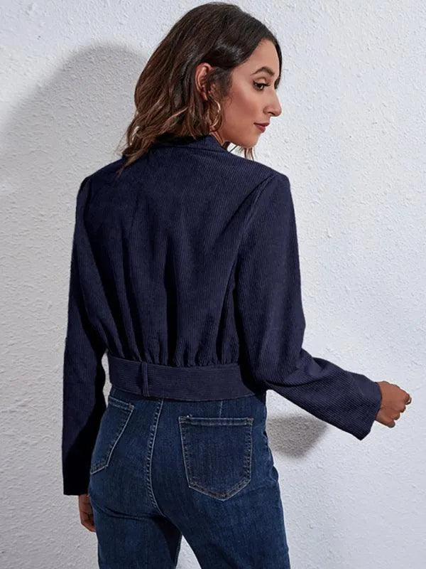 Women Corduroy Crop Jacket-Crop Jacket-LeStyleParfait