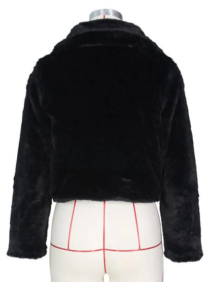 Women Crop Fur Coat-Crop Fur Coat-LeStyleParfait