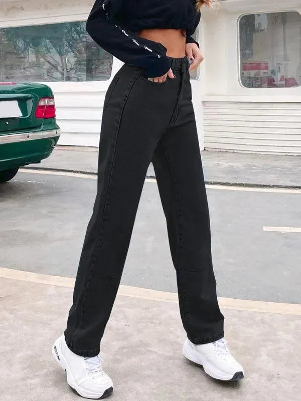 Women Denim Jeans - High Waist Straight-leg - Women Jeans - LeStyleParfait