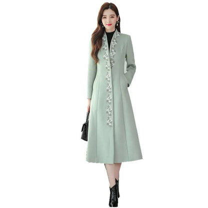 Women Embroidered Woolen Overcoat-women-coat-LeStyleParfait