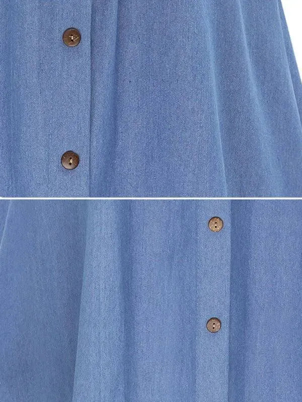 Women High Waist Midi Denim Skirt - Midi Denim Skirt - LeStyleParfait