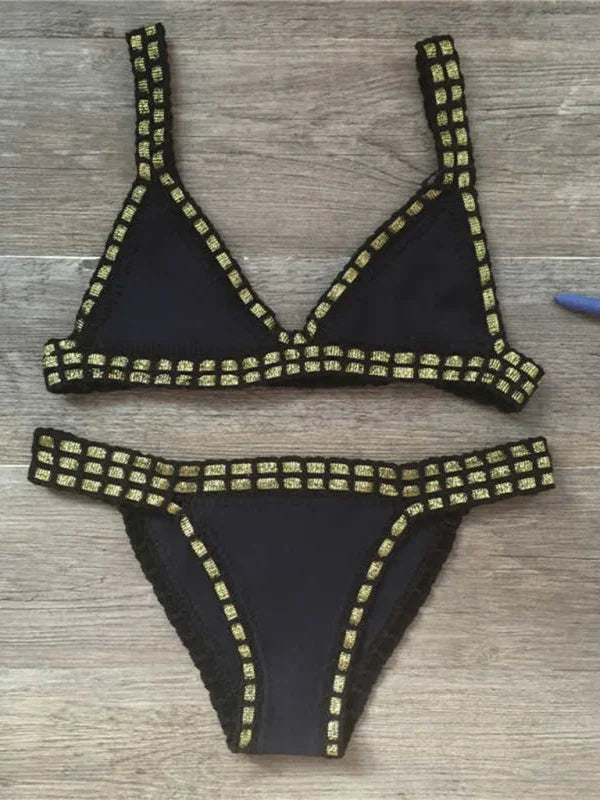 Women Multicolor Crochet Bikini Set