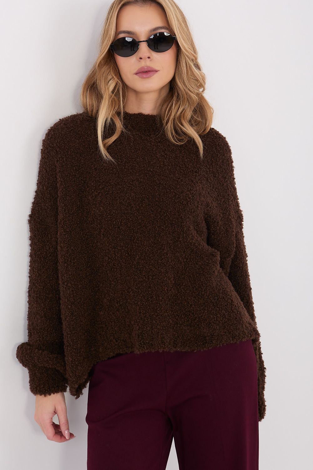 Women Oversized Wool Blend Sweater-Women's Sweater-LeStyleParfait