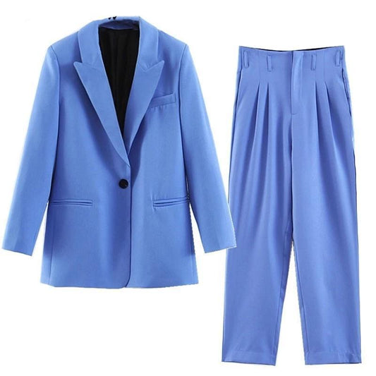 Women Pantsuit With Pleated Pants - Pantsuit - LeStyleParfait