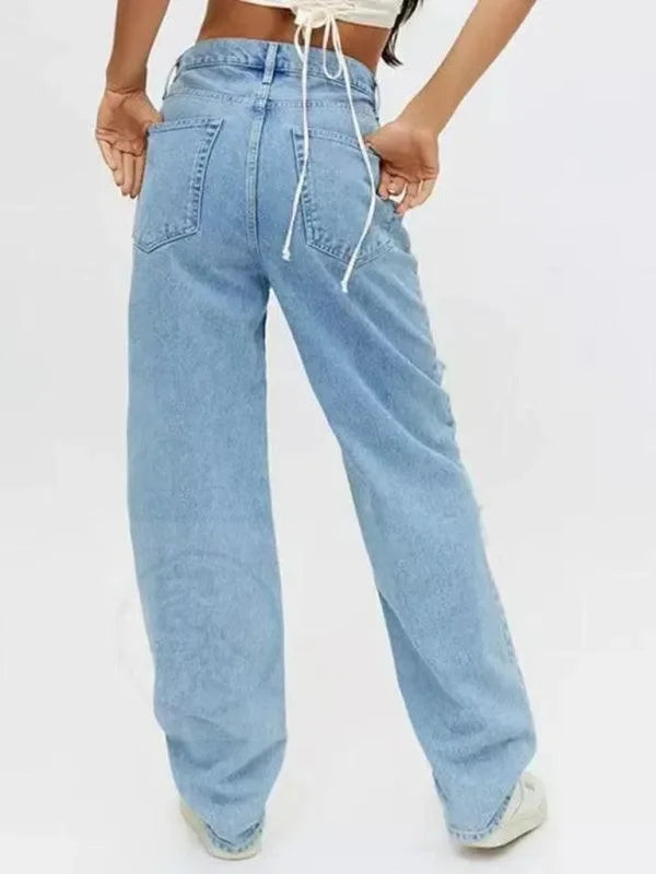 Women Ripped Baggy Jeans - Women Jeans - LeStyleParfait