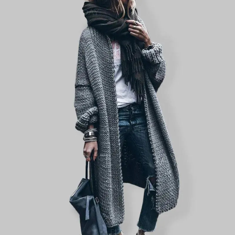 Women’s Classic Longline Cardigan Sweater – Relaxed V-Neck