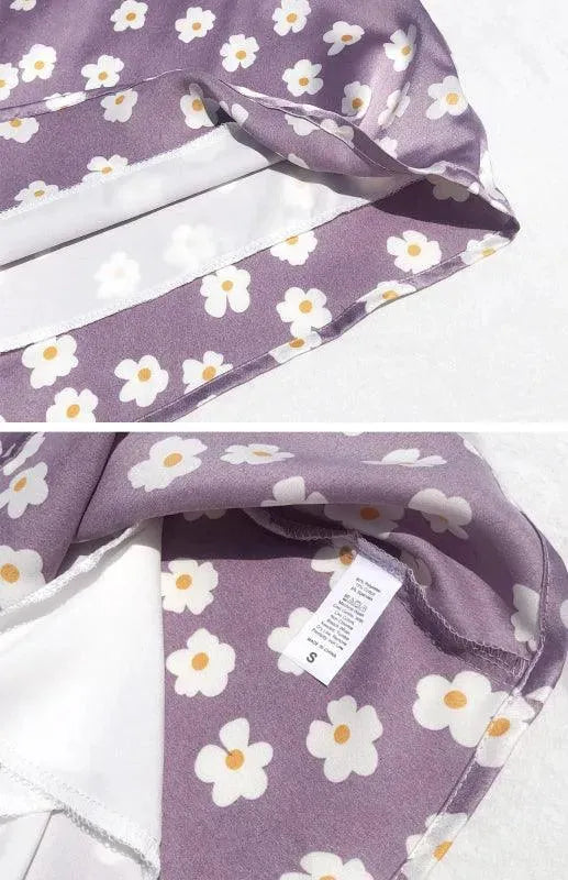 Women's High Waist Satin Printed A-Line Mini Skirt - A-Line Mini Skirt - LeStyleParfait