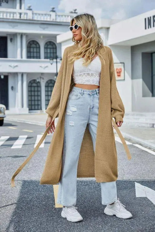 Women’s Long Open Front Cardigan Sweater – Lightweight Slip-On