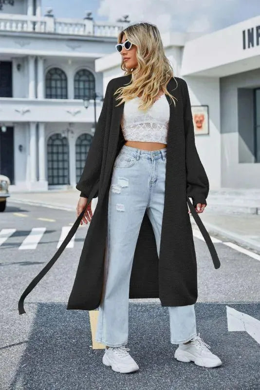 Women’s Long Open Front Cardigan Sweater – Lightweight Slip-On