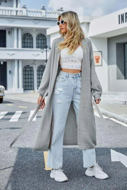 Women’s Long Open Front Cardigan Sweater – Lightweight Slip-On