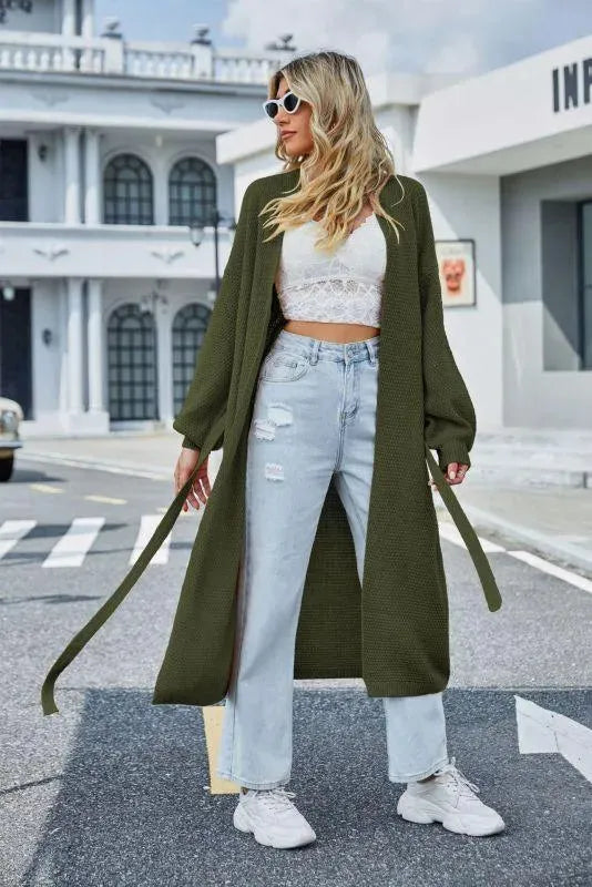 Women’s Long Open Front Cardigan Sweater – Lightweight Slip-On