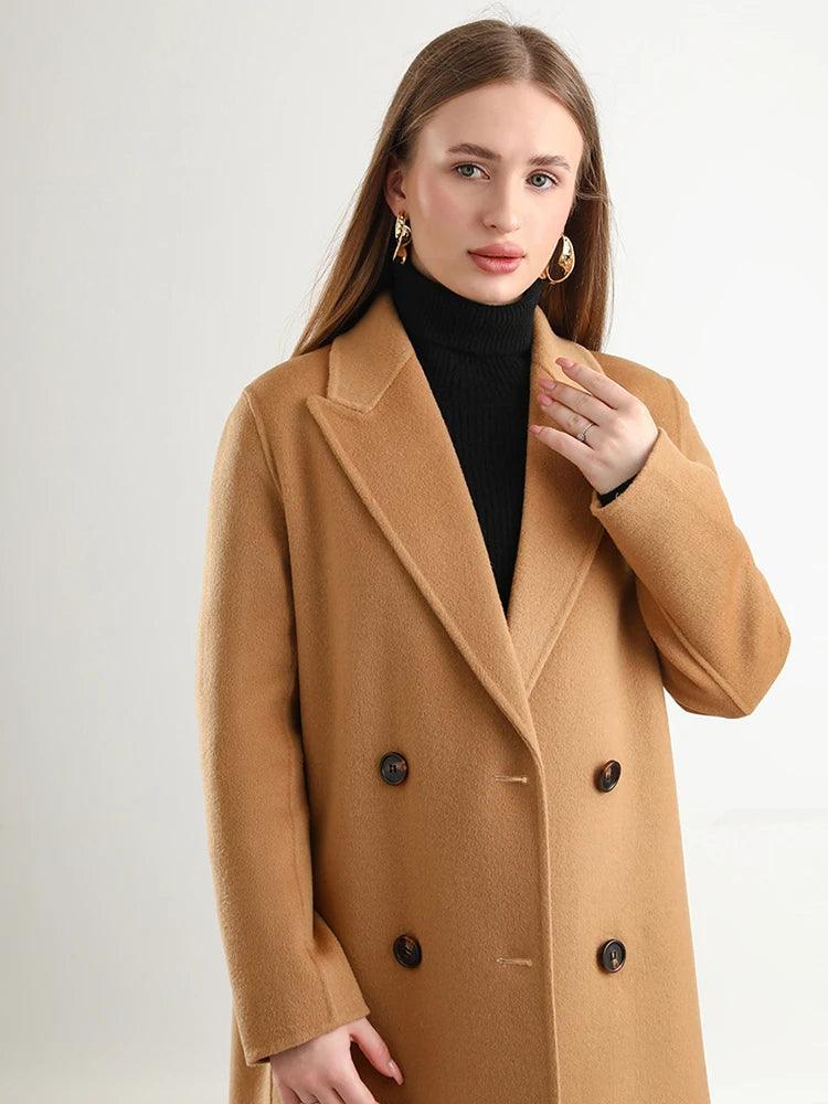 Women's Winter Wool Wrap Coat - Woolen Wrap Coat - LeStyleParfait