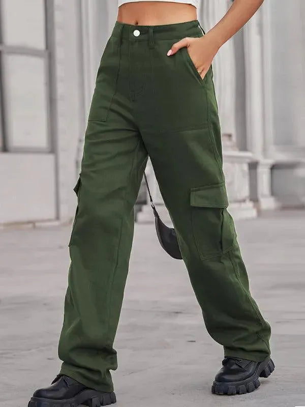 Women Solid Twill Cargo Pants - Cargo Pants - LeStyleParfait