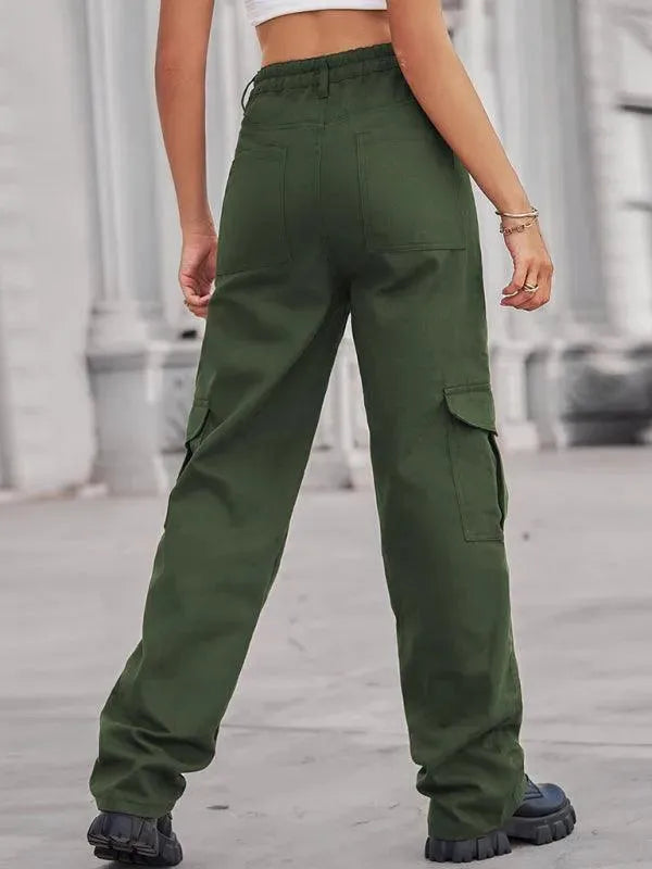 Women Solid Twill Cargo Pants - Cargo Pants - LeStyleParfait