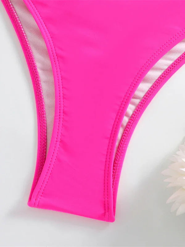 Women White Bandeau String Bikini Set