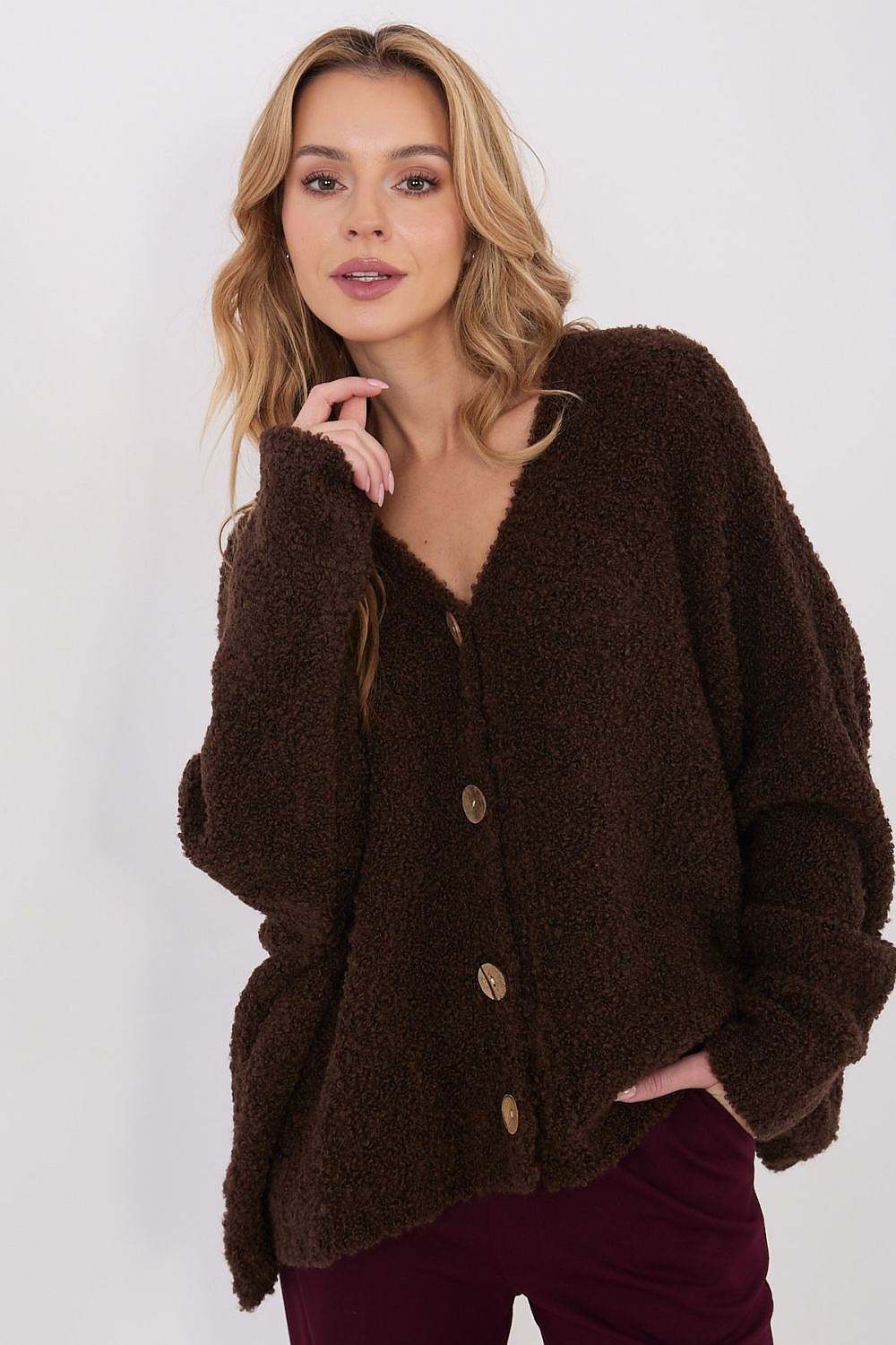 Women Wool Blend Cardigan Sweater Relaxed-Women's Sweater-LeStyleParfait