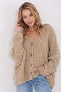 Women Wool Blend Cardigan Sweater Relaxed-Women's Sweater-LeStyleParfait