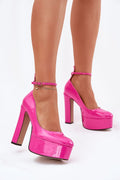 Women's Ankle Strap Platform Block Heel Pumps-Pumps Shoes-LeStyleParfait