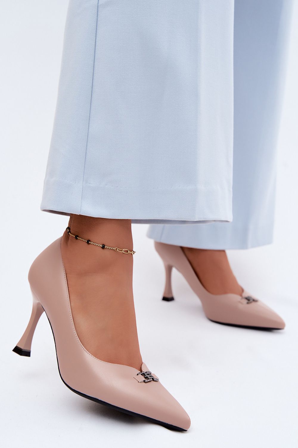 Women's Beige Pointed Toe High Heel Pumps-Pumps Shoes-LeStyleParfait