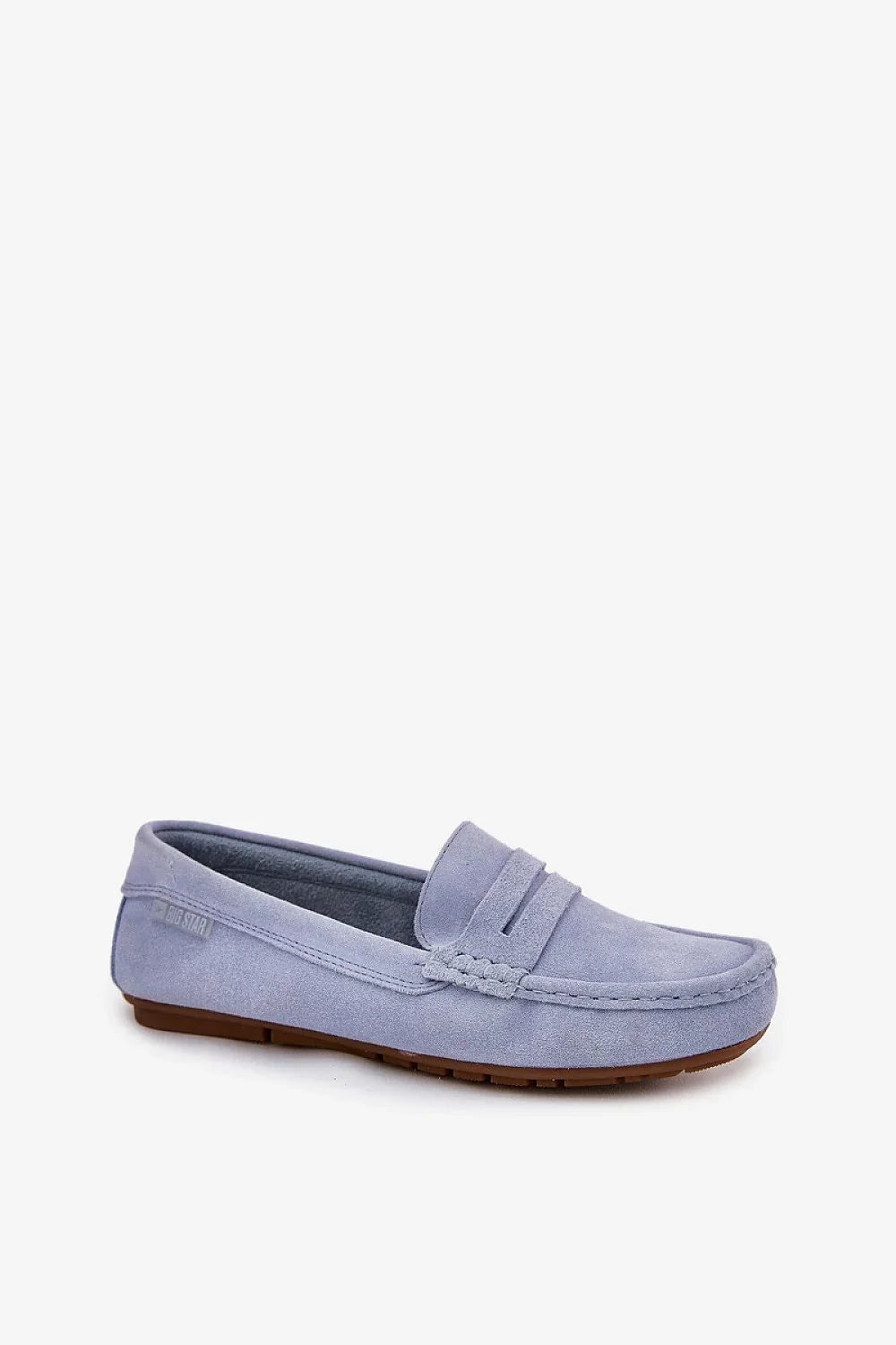Women’s beige suede penny moccasin loafers, classic flat women’s penny loafers for spring and autumn