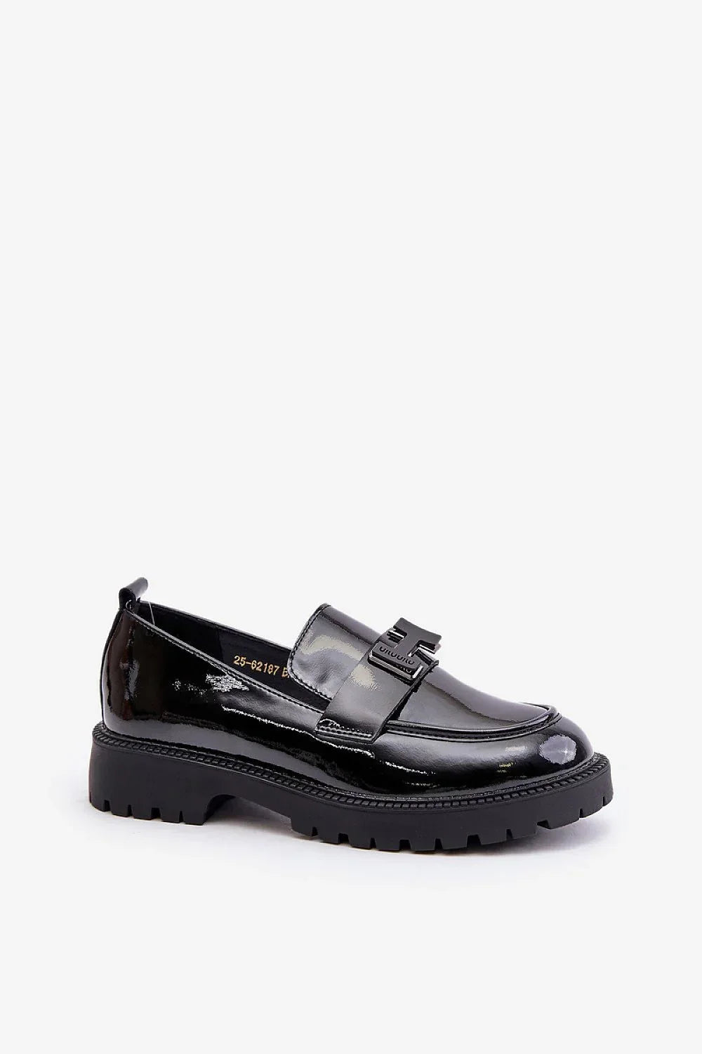 Women’s black leather block heel moccasin loafers, elegant slip on women’s loafers for casual and dress looks