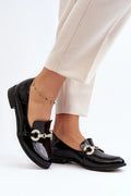 Women’s black leather horsebit moccasin loafers, elegant slip on women’s horsebit loafers for office outfits