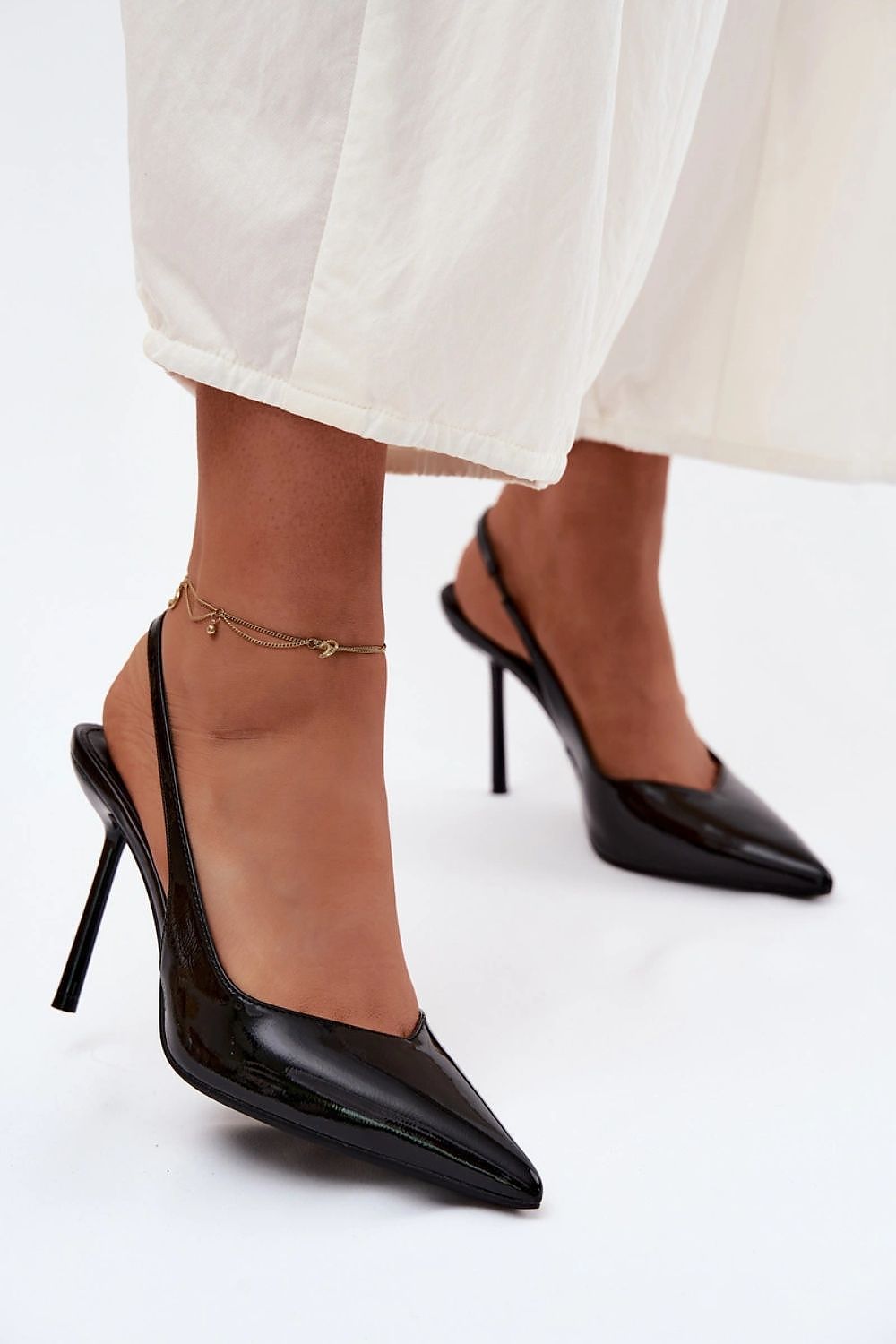 Escarpins Femme noirs à bride arrière et talon aiguille-Escarpins Femme-LeStyleParfait