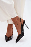 Escarpins Femme noirs à bride arrière et talon aiguille-Escarpins Femme-LeStyleParfait