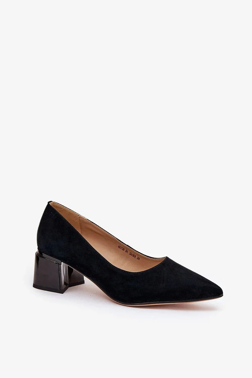Women's Black Suede Pointed Toe Block Heel Pumps-Pumps Shoes-LeStyleParfait