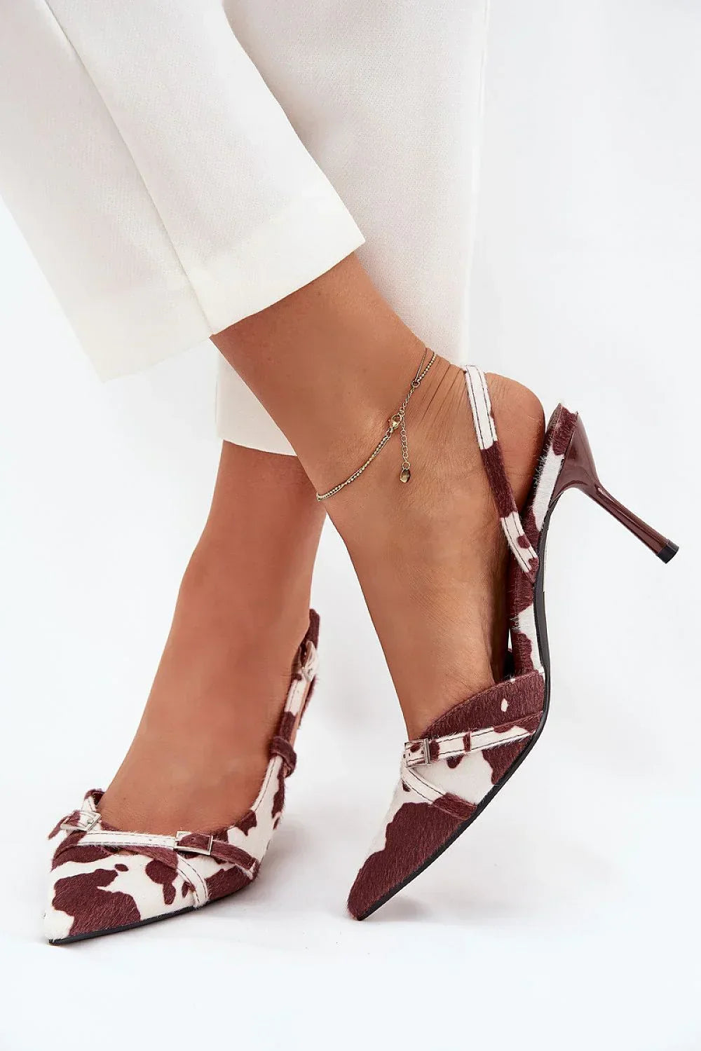 Women's Buckle Strap Slingback Stiletto Pumps-Pumps Shoes-LeStyleParfait
