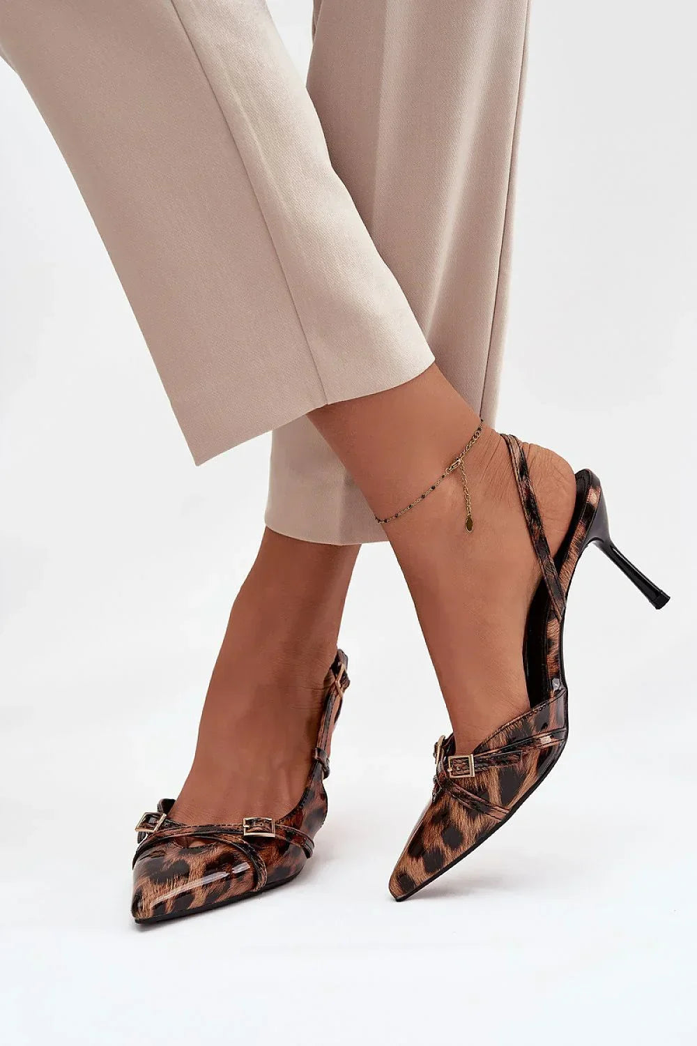 Women's Buckle Strap Slingback Stiletto Pumps-Pumps Shoes-LeStyleParfait