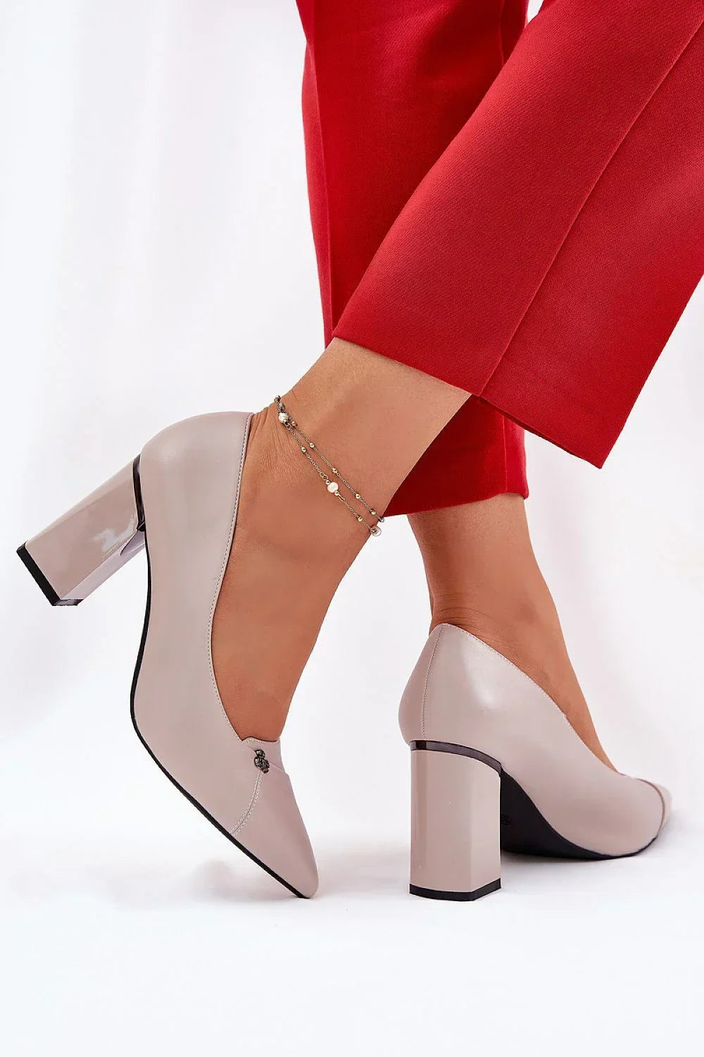 Women's Classic Pointed Toe Block Heel Pumps-Pumps Shoes-LeStyleParfait