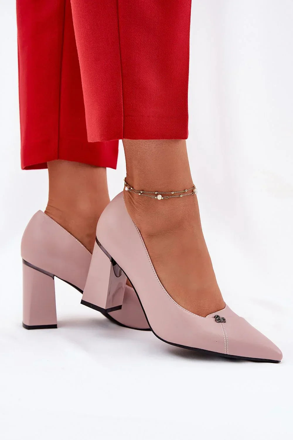 Women's Classic Pointed Toe Block Heel Pumps-Pumps Shoes-LeStyleParfait