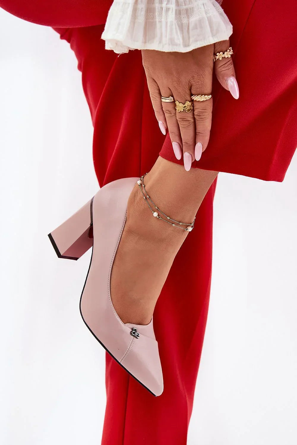 Women's Classic Pointed Toe Block Heel Pumps-Pumps Shoes-LeStyleParfait