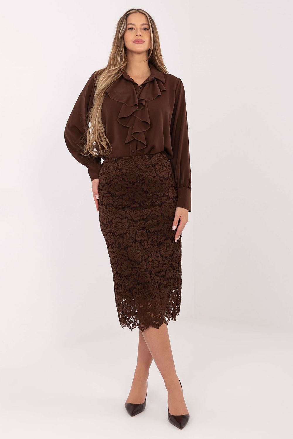 Women's Classic Polyester Shirt — Brown-LeStyleParfait
