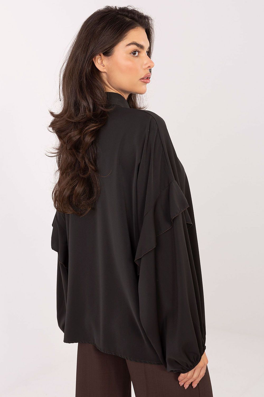 Women's Collarless Elegant Shirt — Brown-LeStyleParfait