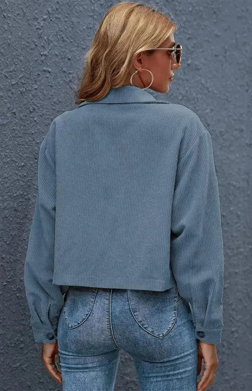 LeStyleParfait Women's Jackets Trucker Jakcet Buttons Turn Down Collar Long Sleeves Plain-Solid-Trucker Jacket