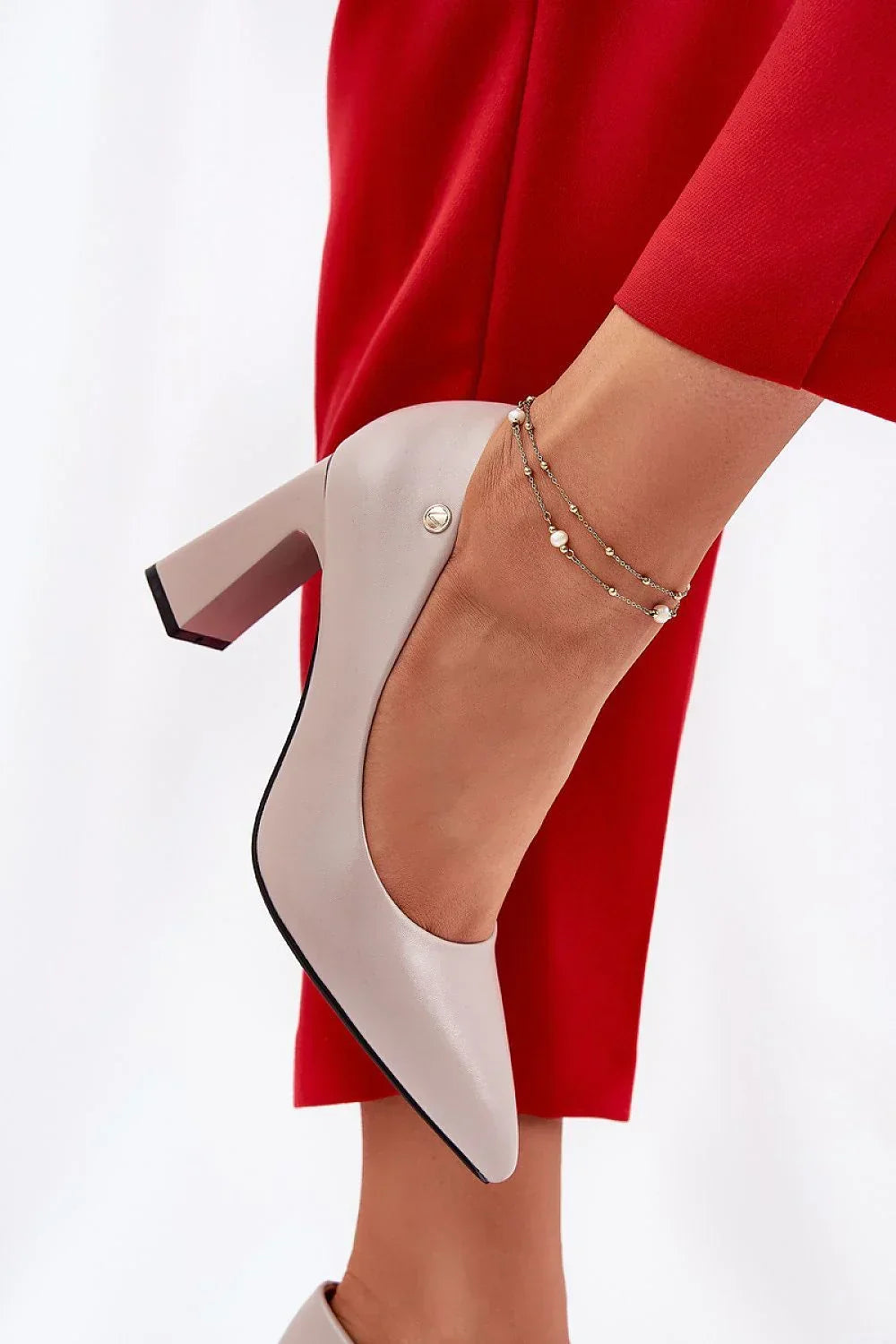 Women's Cushioned Pointed Toe Block Heel Pumps-Pumps Shoes-LeStyleParfait