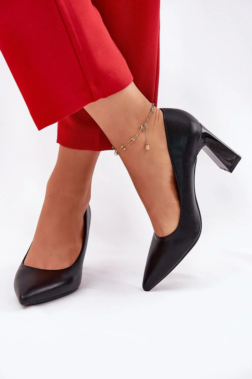 Women's Cushioned Pointed Toe Block Heel Pumps-Pumps Shoes-LeStyleParfait