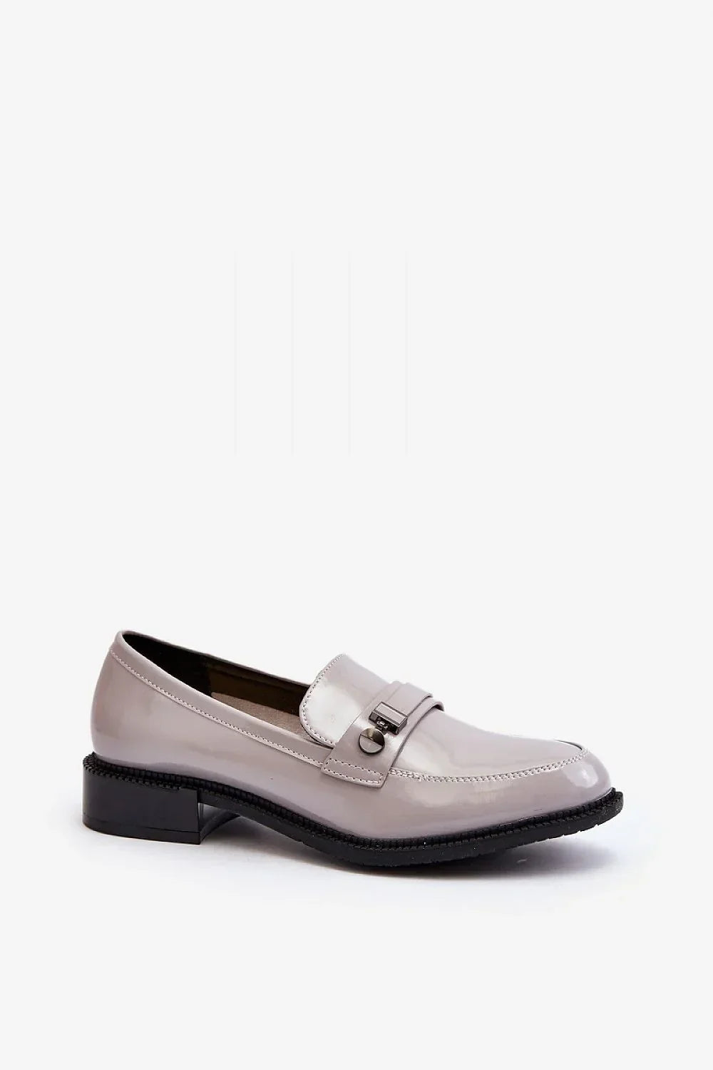 Women’s eco friendly grey and black moccasin loafers, classic women’s office moccasins for spring and autumn