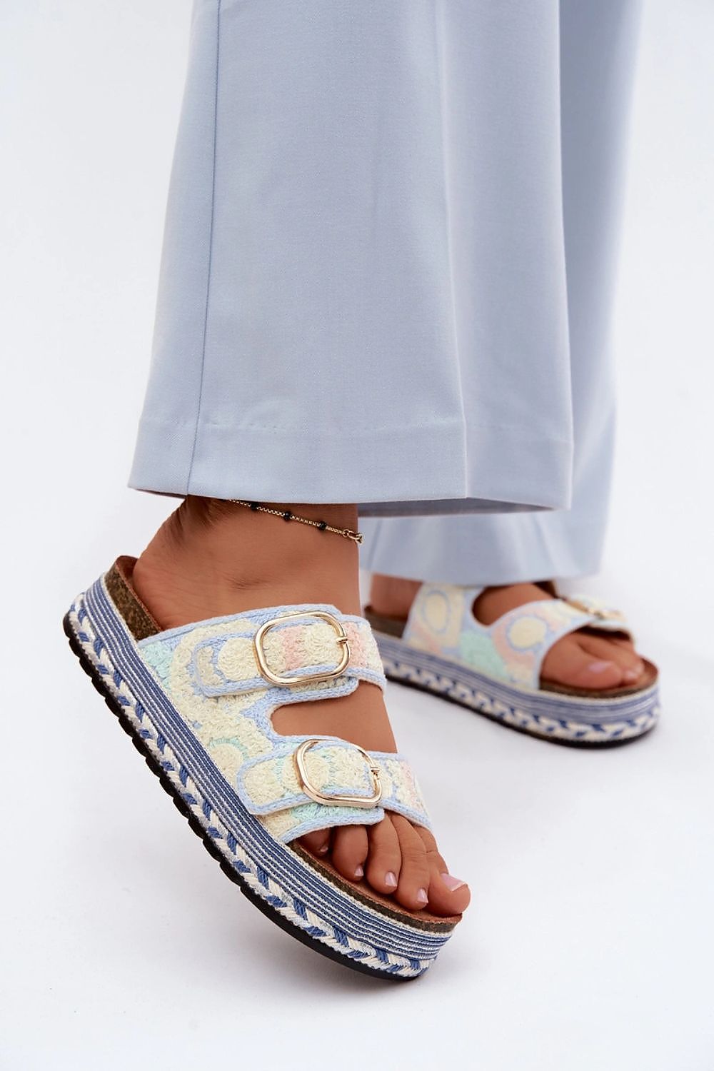 Women’s Geometric Slide Platform Sandals-Women's Sandals-LeStyleParfait