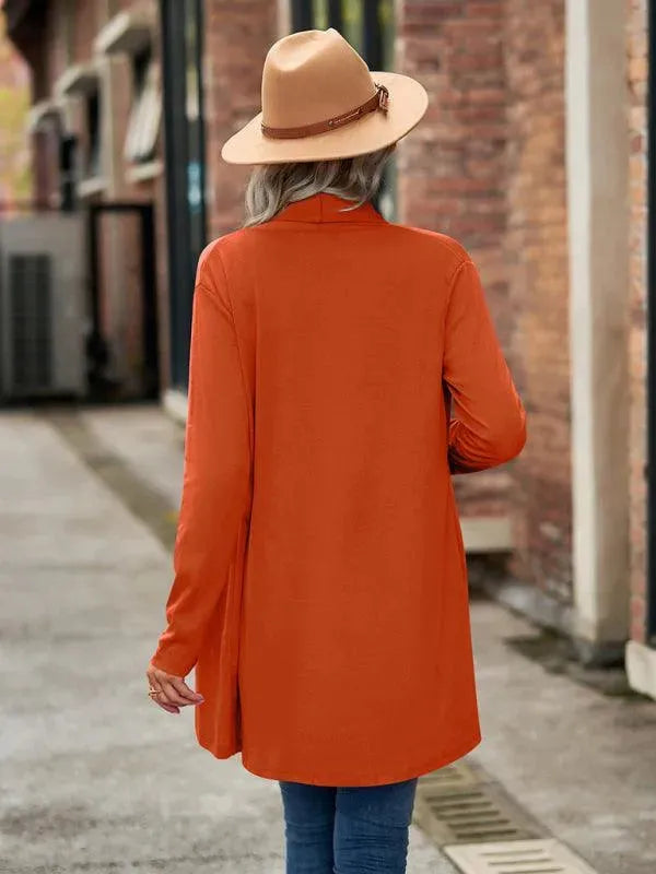 Women’s Open Front Longline Cardigan Sweater – Relaxed Fit