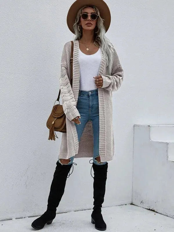 Women’s Open Knit Longline Cardigan Sweater – Lightweight