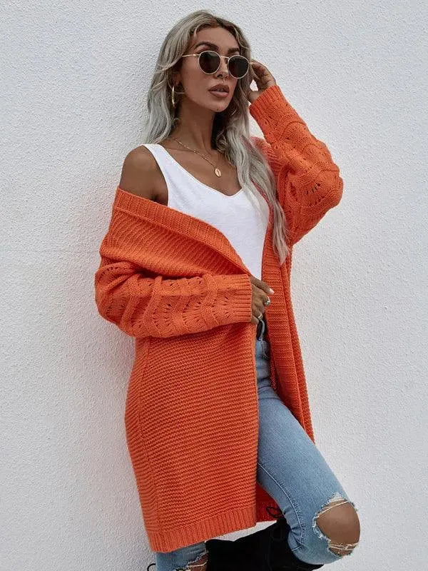 Women’s Open Knit Longline Cardigan Sweater – Lightweight
