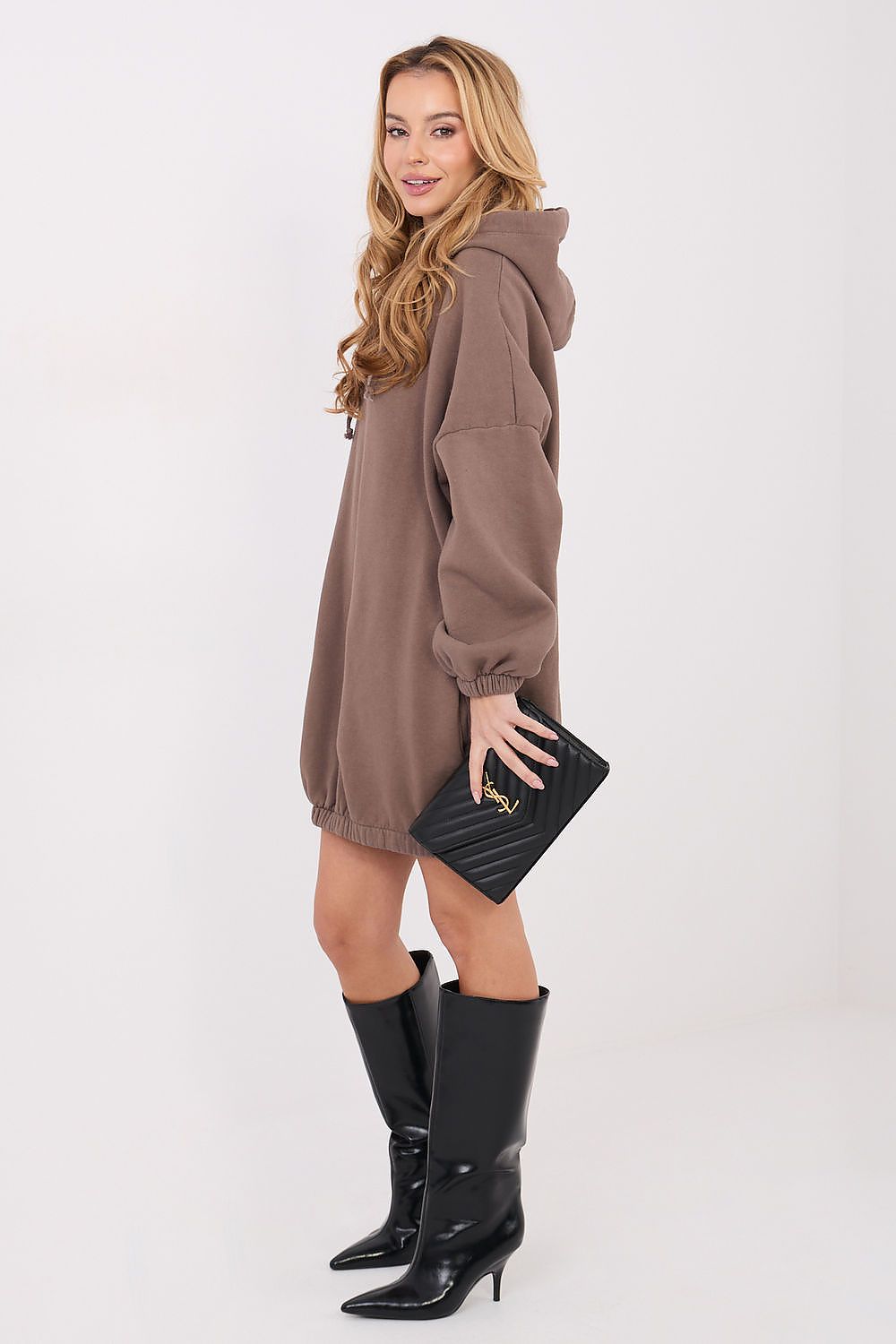 Women's Oversized Sweatshirt Dress — Grey-LeStyleParfait