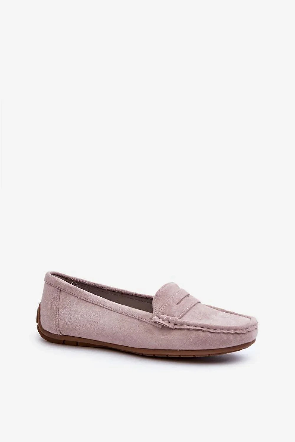 Women’s navy and violet penny driving moccasin loafers, flat women’s driving shoes for spring–summer