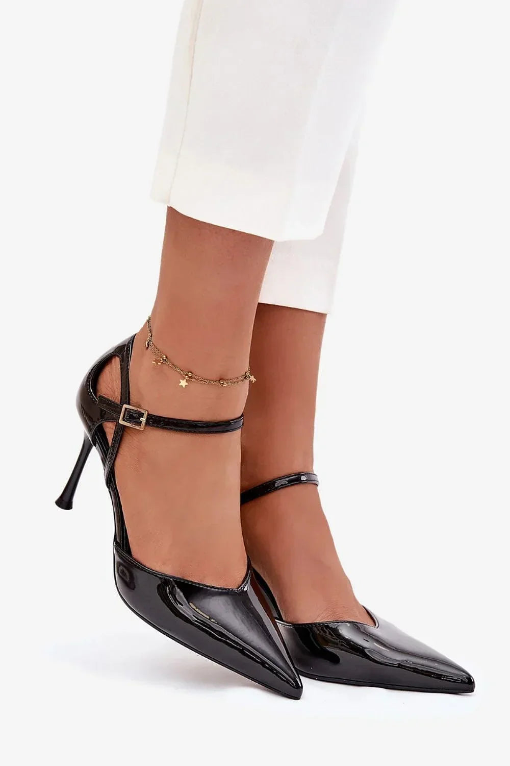 Women's Pointed Toe Ankle Strap Stiletto Pumps-Pumps Shoes-LeStyleParfait