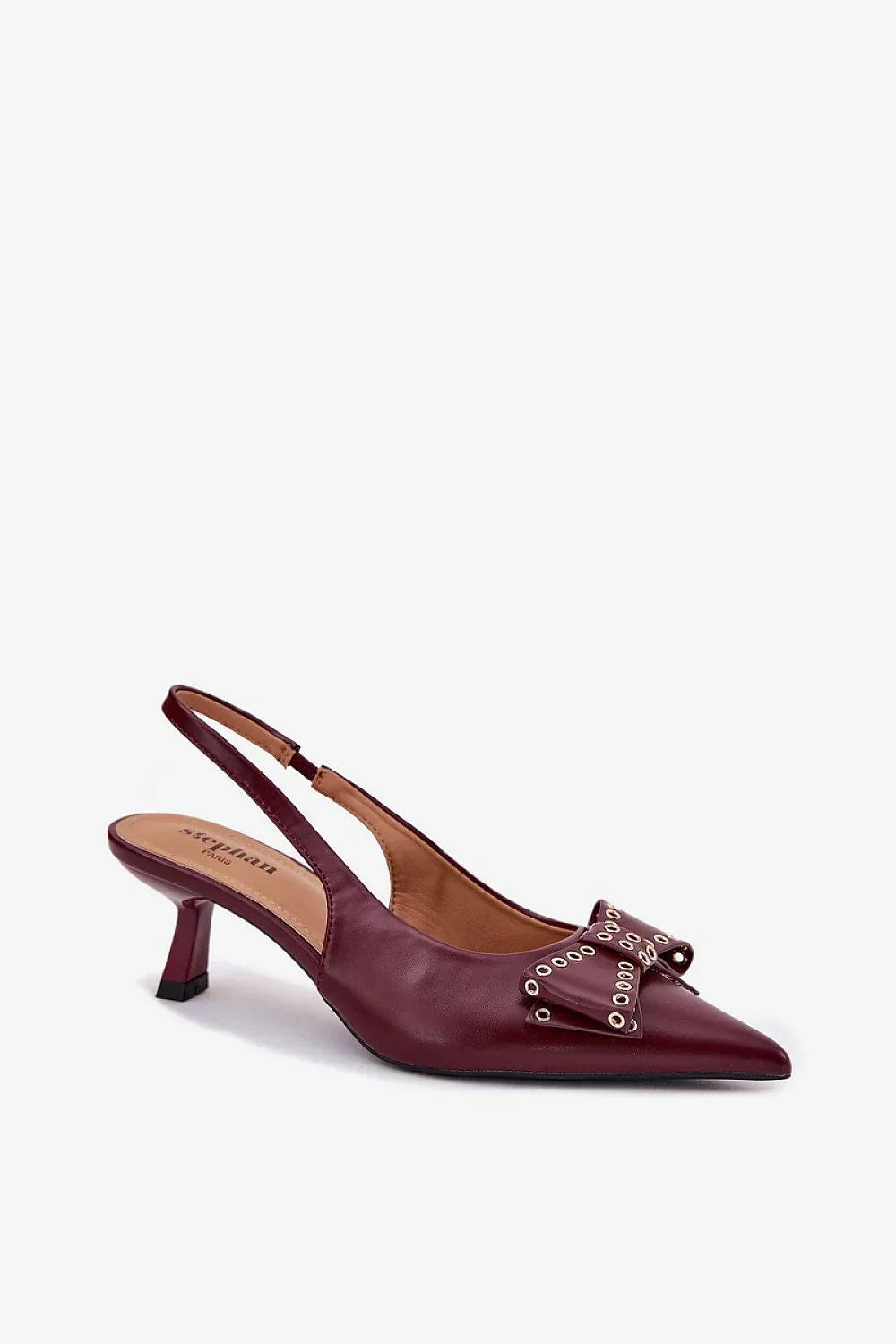 Women's Pointed Toe Bow Kitten Heel Pumps-Pumps Shoes-LeStyleParfait