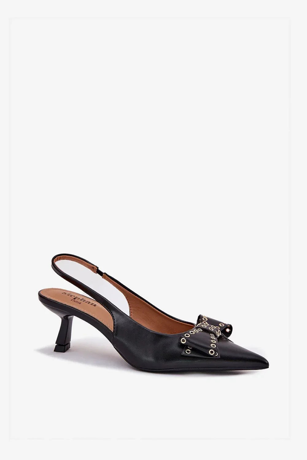 Women's Pointed Toe Bow Kitten Heel Pumps-Pumps Shoes-LeStyleParfait