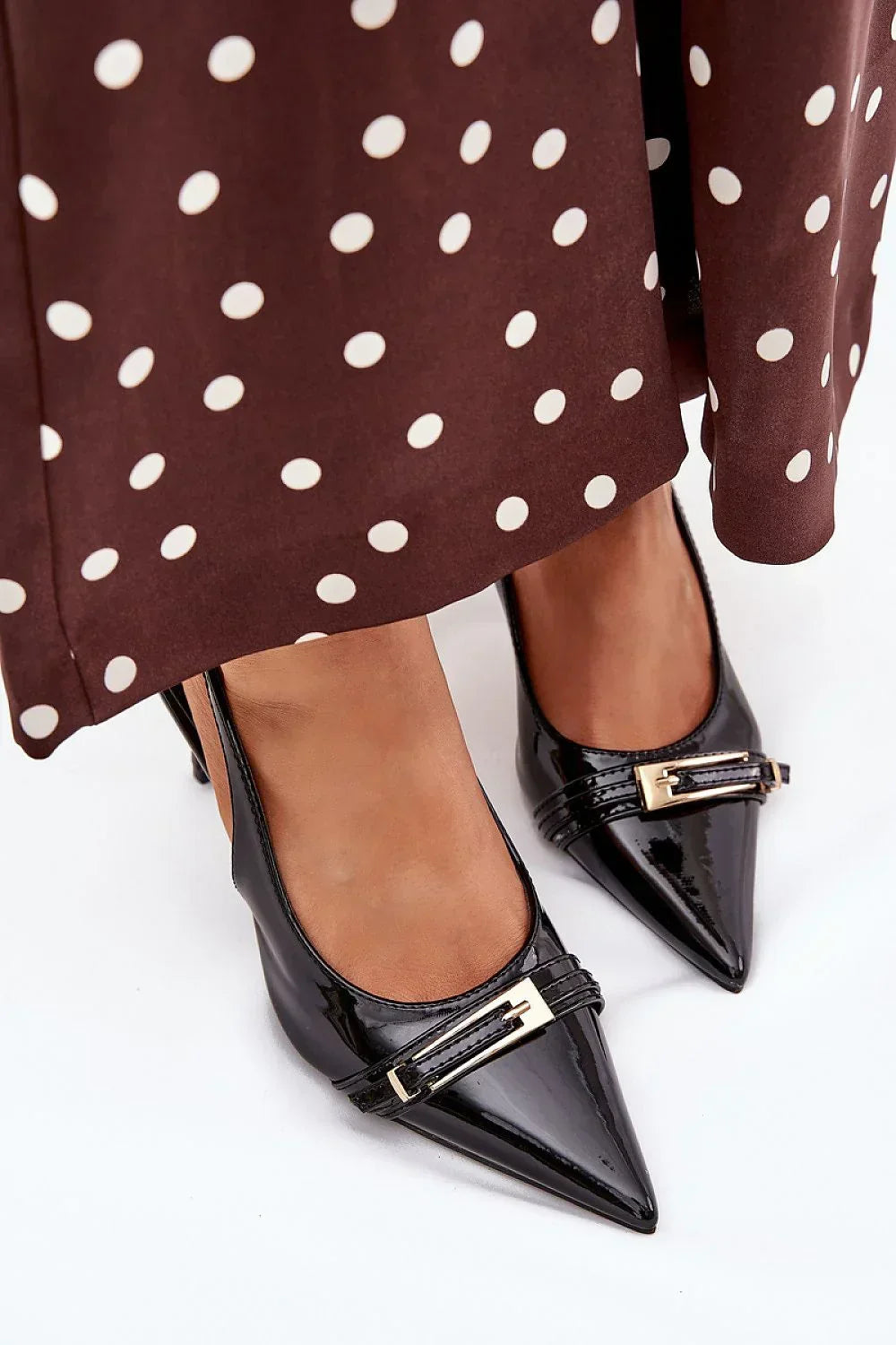 Women's Pointed Toe Buckle Stiletto Pumps-Pumps Shoes-LeStyleParfait
